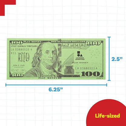Learning Advantage One Hundred Dollar Play Bills, Set of 50 Paper Bills - style: $100 Bills