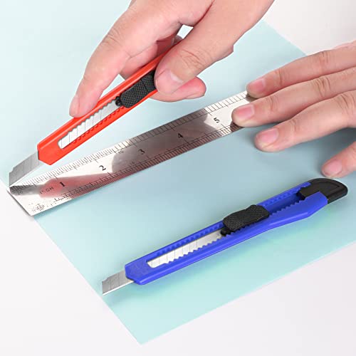 DIYSELF 24Pack Box Cutters (9MM Wide Blade Cutter) Utility Knife Box Cutter Retractable, Compact, Extended Use for Heavy Duty Office, Home, Arts Crafts, Hobby(Mix) - color: Mix
