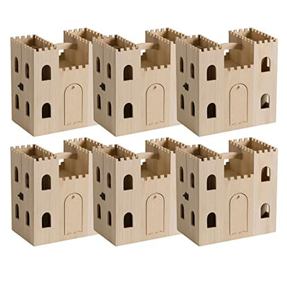 6 Pack: 12.5”; Wooden Play Castle by Make Market®