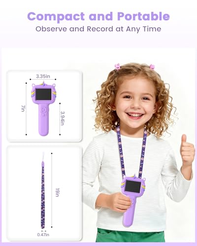 Kids Microscope Outdoor Toys - Handheld Microscopes Autofocus - color: Purple