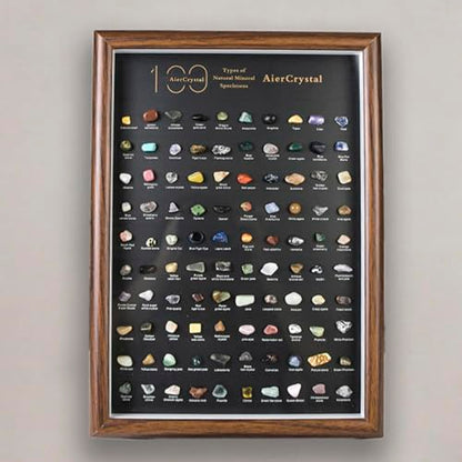 100Pcs Mixed Raw Crystal Mineral Specimens Natural Rock Collection Kit - color: 100pcs Mineral Specimens Set