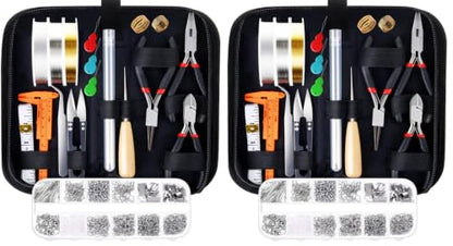 PAXCOO Jewelry Making Supplies Kit with Tools, Wires, Findings for Jewelry Repair and Beading (Pack of 2) - size: Small (Pack of 2)