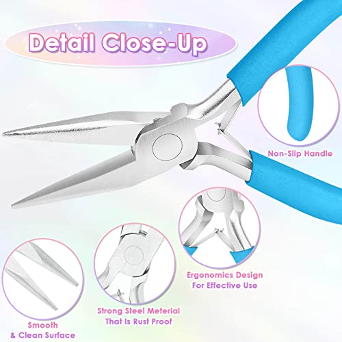 Pliers for Jewelry Making, Shynek Jewelry Pliers Set Includes Needle Nose Pliers, Round Nose Plier and Wire Cutters, Jewelry Making Tools for Jewelry Repair, Wire Wrapping, Beading and Crafts - style: Frosted Non-Slip Handle