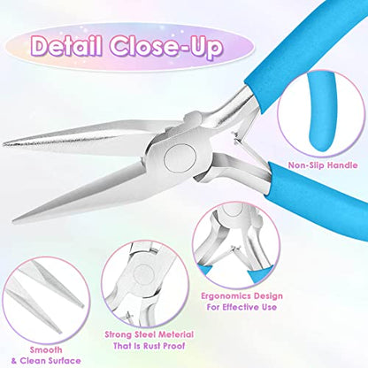 Pliers for Jewelry Making, Shynek Jewelry Pliers Set Includes Needle Nose Pliers, Round Nose Plier and Wire Cutters, Jewelry Making Tools for Jewelry Repair, Wire Wrapping, Beading and Crafts - style: Frosted Non-Slip Handle