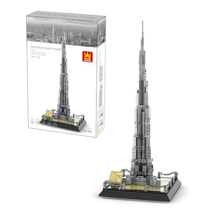 Burj Khalifa Tower Dubai Building Blocks Set – 555 Pieces Advanced Architecture Model Kit, Collectible Architecture Souvenir, for Adults & Kids