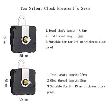 Clock Mechanism Replacement - Quartz Battery Operated Movement Silent Clocks Kit DIY Repair Parts (22mm) - size: 22mm