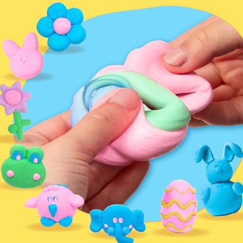 Play-Doh Scented Air Dry Clay, 3-Pack Spring Bundle, Includes 1 Green Watermelon, 1 Blue Cotton Candy, 1 Pink Bubblegum - color: Spring