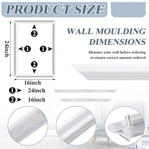 Colingmill Accent Wall Molding Kit Premade Panel,6set,16x24in - size: 16x24in