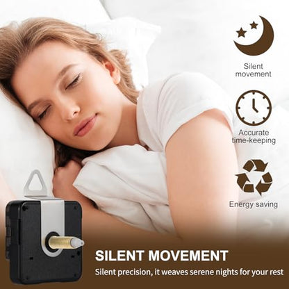 EMOON 2-Pack Quartz Clock Movement Replacement, Battery Operated Silent Clock Mechanism Kit for DIY Wall Clock Repair & Custom Clocks, Total Shaft Length 32mm*2 - size: Total Shaft Length 32 MM*2