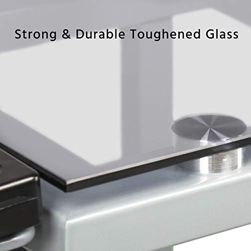 Yaheetech Glass Drafting Table with Storage, Adjustable Art Drawing Desk