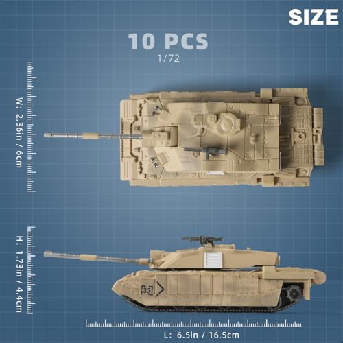 SEBUNAS 1/72 Scale Challenger 2 Military Tank Quick Build Model Kits - color: 3.Challenger II