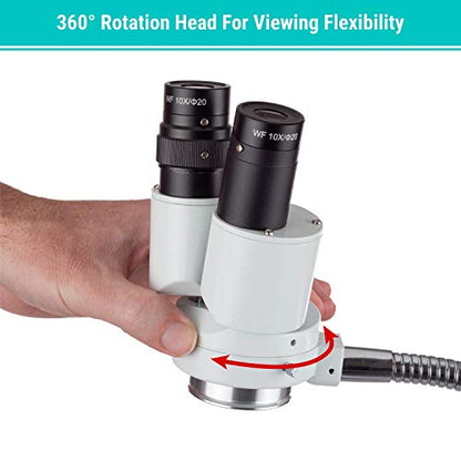 AmScope SE508-FRL 8X Stereo Microscope, 8W Fluorescent Ring Light - style: SE508-FRL
