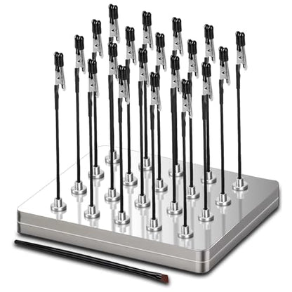 Magnetic Helping Hands for Soldering with 20 Flexible Magnetic Clips - All-in-One Steel Box Station with Brush, Ideal as a Model Painting Stand, Soldering, PCB, and Crafts (Silver) - color: Silver, size: L