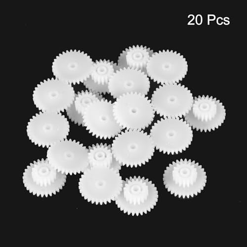 MECCANIXITY 20Pcs Plastic Gears 30 Teeth Motor Gear for RC White Module 0.5