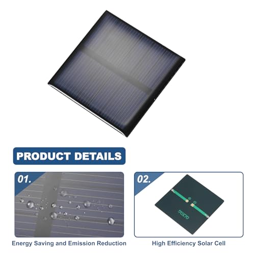 MECCANIXITY 4PCS 3V 0.63W 0.21A Mini Solar Panels, Small Solar Photovoltaic Power Cells Charge DIY Electric Toy Materials Kits
