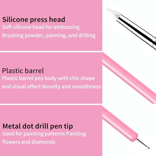 10 Pcs Silicone Clay Sculpting Tools Set, Double-Ended Dotting Tools & Silicone Brushes for Polymer Clay, Air Dry Clay, Pottery & DIY Crafting-Pink - color: 10Pcs-Pink