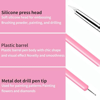 10 Pcs Silicone Clay Sculpting Tools Set, Double-Ended Dotting Tools & Silicone Brushes for Polymer Clay, Air Dry Clay, Pottery & DIY Crafting-Pink - color: 10Pcs-Pink