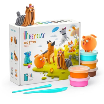 HEY CLAY Dog Story Air Dry Clay Kit for Kids Toys 6-8 Years Sculpting Set - color: Dog Story