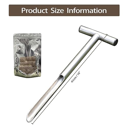 HiHydro Soil Sampler Probe Stainless Steel Tubular T-Style Handle Soil Test Kits Satisfying The Sampling Depth of Agriculture Forest(C) - size: C
