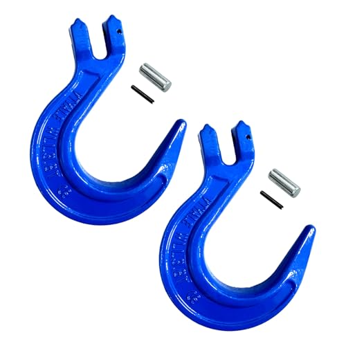 3/8" G80 Clevis Foundry Hook, 8377 Lbs 2 Pack 3.8t Working Load Limit Lifting Clevis Chain Hook for G80 Transport Binder Chain and Binder, Lifting Slings, Industrial Rigging【3.8t*2Pack】 - size: 2 Pack 3.8T