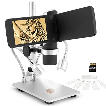 Andonstar AD203 Digital Coin Microscope for Error Coins with Metal Stand - color: Black+Pro Bracket, Slides