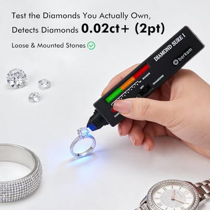 Valkynos Diamond Tester Kit with 60X Loupe & UV Light, Thermal Conductivity - size: Diamond Tester + 60X Jewelry Loupe