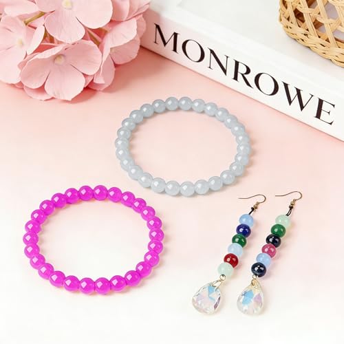 500Pcs Pink Red Glass Beads Kit for Jewelry Making - color: Pink Red, size: 8mm 500pcs