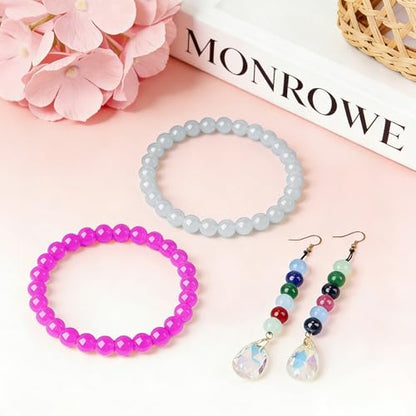 500Pcs Pink Red Glass Beads Kit for Jewelry Making - color: Pink Red, size: 8mm 500pcs