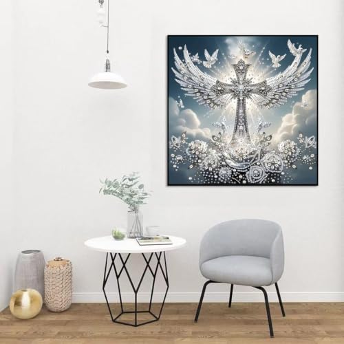 5D Cross-Angel Wings Diamond Painting Kits for Adults,Diamond Painting kits - color: YP080