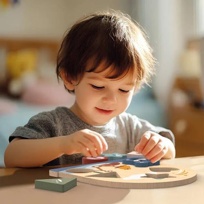 SPEEDY MONKEY Wooden Early Learning Puzzle | 4-Piece Shape Sorter Playset - color: Early Learning Puzzle