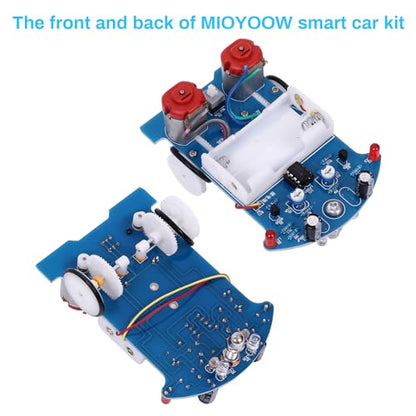 MiOYOOW Line Following Robot Car Kit, Beginners Smart Car Soldering Practice Kit STEM Educational Electronics Soldering Projects for School and Home Learning - color: 1 Pack-soldering Tracking Car(dc Motor)