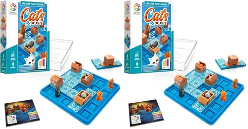SmartGames Cats & Boxes Logic Puzzle Game with 60 Challenges for Ages 7+ (Pack of 2) - size: Medium (Pack of 2)