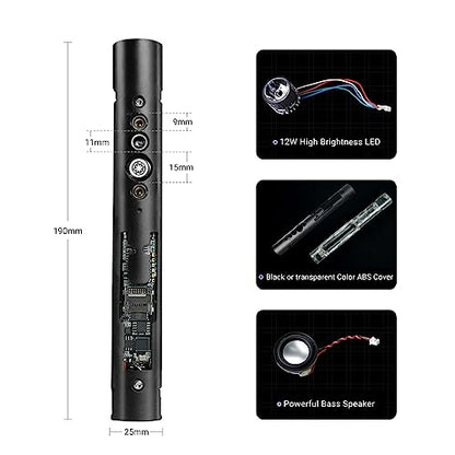 DAMIENSABER Upgrade RGB3.0 16 Sound Fonts Inner Core DIY Light Saber Electronics Kit Soundboard Infinite Color Smooth Swing Motion Control Kit Build Your Own Light Saber(Round Hole)