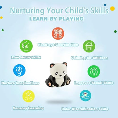 Unleash Creativity with 6 Unique Animal Molds Dough Toys Dough Accessories Set Whit 5 Bright Color .Ideal as a Gift for Kids Aged 3-4-8 Years