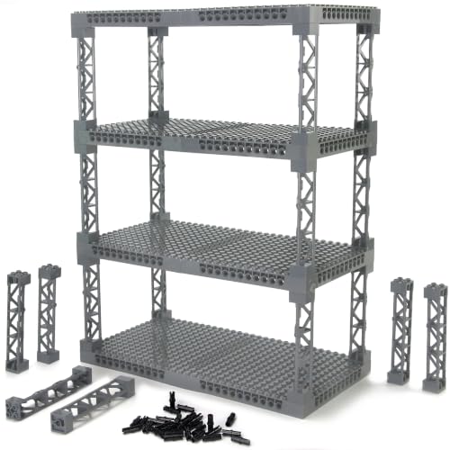 Plates 16x16 with Support Girder Set Multi-Tier Display Shelf - color: Dark Bluish Gray, size: 8 PCS