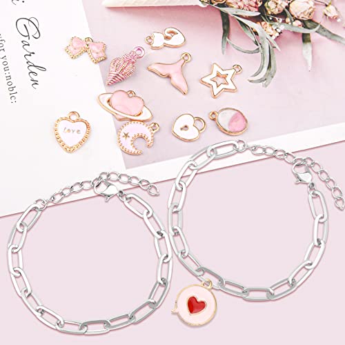 tiggell 20Pcs Chain Bracelets Kit, Alloy Link with Lobster Clasps - color: Silver