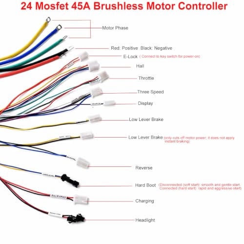 Electric Scooter Motor Kit 48V 2000W DC Brushless Controller 45A,Throttle - size: 48V 2000W, style: High Current Controller Kit