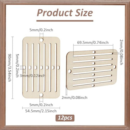 PH PandaHall 12PCS Wooden Weaving Heddle Loom Weaving Tools for Loom, Mini Heddle Loom Backstrap Weaving Loom Darning Loom Scarf Weaving Loom for Bracelet Bag Belt Strap Beginners Moccasin Color - color: Moccasin