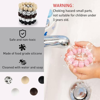 ASTARON 100 Pcs 15mm White Black Brown Silicone Beads for Keychain Making - color: Black Brown Series