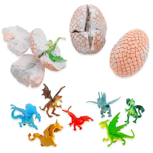 Dragon Egg Digging Kit for Kids - Excavation Toy Bundle with 12 Dragon Mining Kits Including Mystery Mini Figurine for Kids, Boys, Girls | Digging Toy Set Mystery Eggs