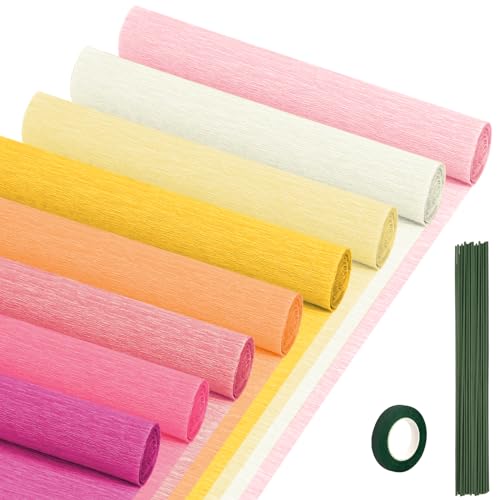 Crepe Paper Streamers 8 Rolls, 10 x 98Inch 8 Pink Colors - color: Pink