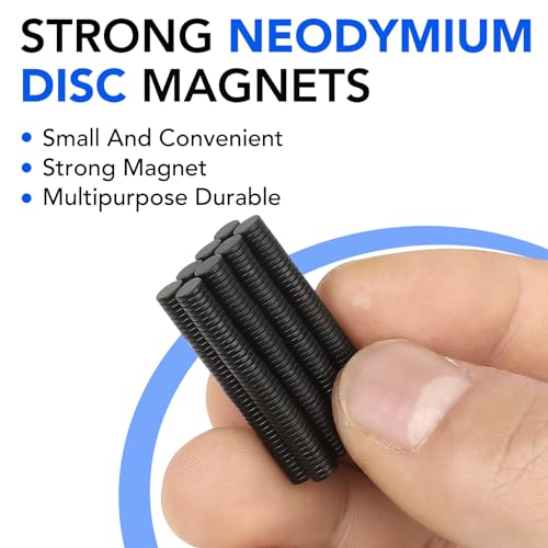 TRYMAG 180Pcs Small Rare Earth Refrigerator Magnets, Black - color: Black, size: 5x2mm-180Pcs