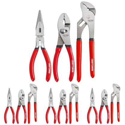 CRAFTSMAN Pliers Set, 3 Piece Set, Long Nose, Slip Joint, 8 Inch Groove (CMHT84103R) (Pack of 4) - size: (Pack of 4)