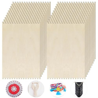 20 Pcs Beginners Wooden Loom Notched Weaving Loom Basket Weaving Tools for Kids Adult Art Craft Activity Jewelry Motor Skills Crochet Knitting Sewing Teaching Educational