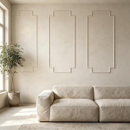 3 Set Peel and Stick Wall Molding Kit, Premade Wainscoting Panels - color: white 96''x37.5''