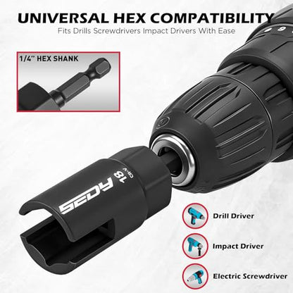 5-Piece Wing Nut Driver Set (10mm,12mm,14mm,16mm,18mm) with Magnetic Aluminum Storage Rail, 1/4" Hex Shank Wing Nut Driver Bit Set, Metric Wing Nut socket Set for Wing Nut, Eye Bolt, Wire Twisting - style: 5 Pcs Wing Nut Driver Set(10-18mm)