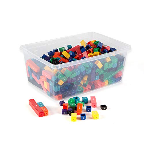 hand2mind Rainbow Fraction Tower Cubes, Montessori Math Materials, Fraction Manipulatives, Unit Fraction, Fraction Cubes, Math Manipulatives for Elementary School, Homeschool Supplies (15 Sets) - style: Linking Cubes