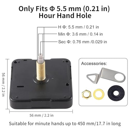 EMOON 2-Pack Quartz Clock Movement Replacement, Battery Operated Silent Clock Mechanism Kit for DIY Wall Clock Repair & Custom Clocks,Total Shaft Length 20 mm & 23 mm - size: Total Shaft Length 20MM+23MM