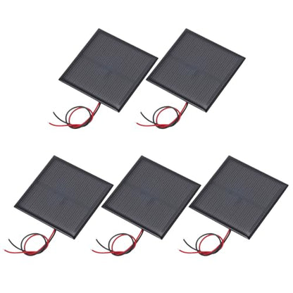 MECCANIXITY 5 Pcs 5.5V 0.44W 70mA Mini Solar Panels, Small Polycrystalline Solar Cell Panel with 2 Cable for DIY Electric Toy Materials Kits Charger, 60mm x 60mm - style: 5.5V 0.44W 70mA