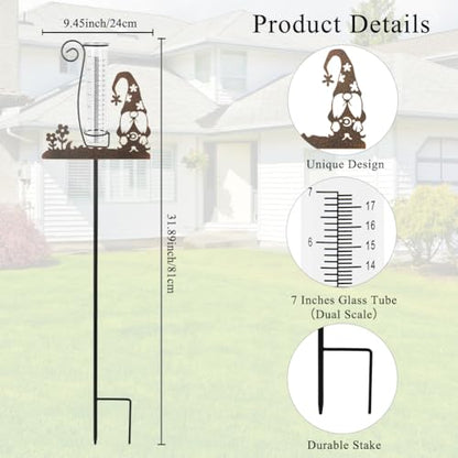 Gnome Rain Gauge Outdoor - color: Gnome-Flower